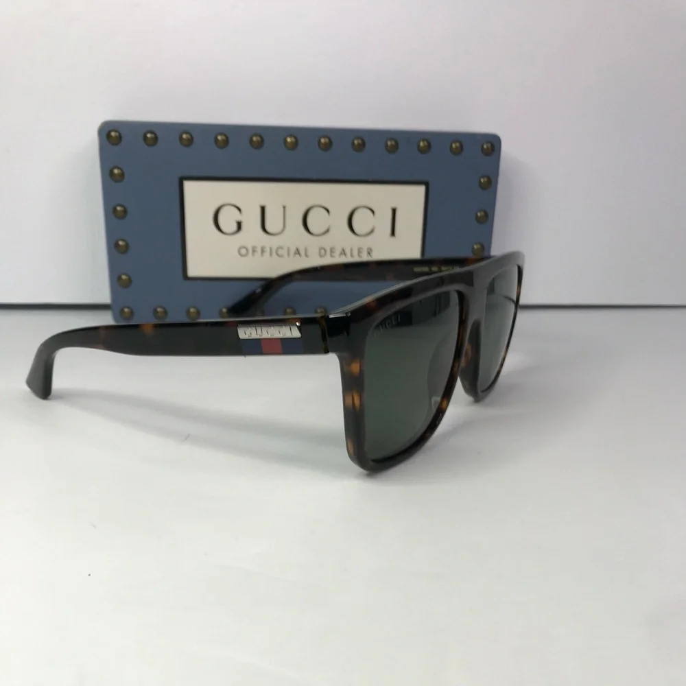 💯 - New Authentic GUCCI GG0748S 003 Tortoise Green Sunglasses